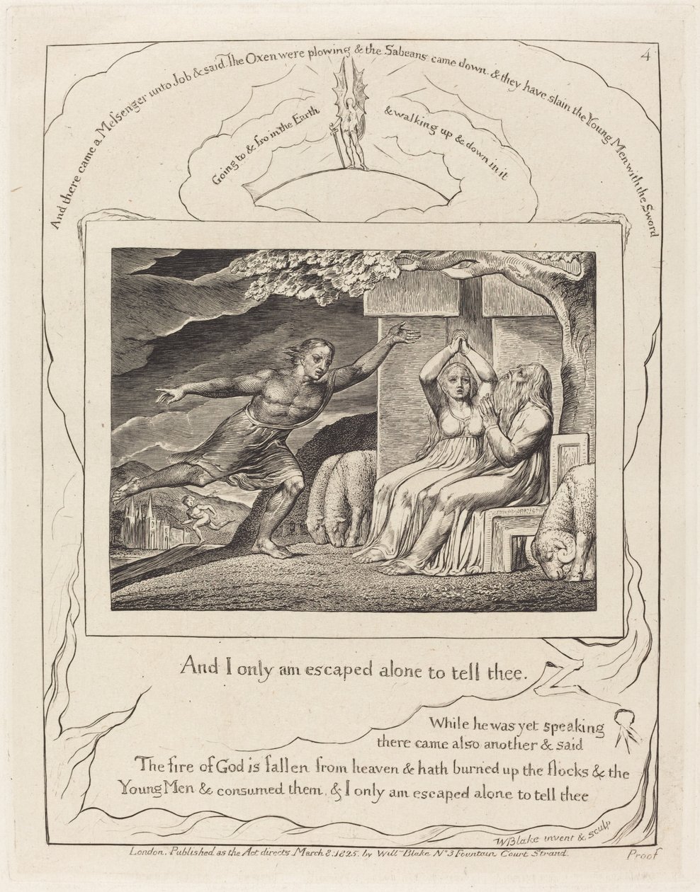 Os Mensageiros contam a Jó sobre seus infortúnios de William Blake