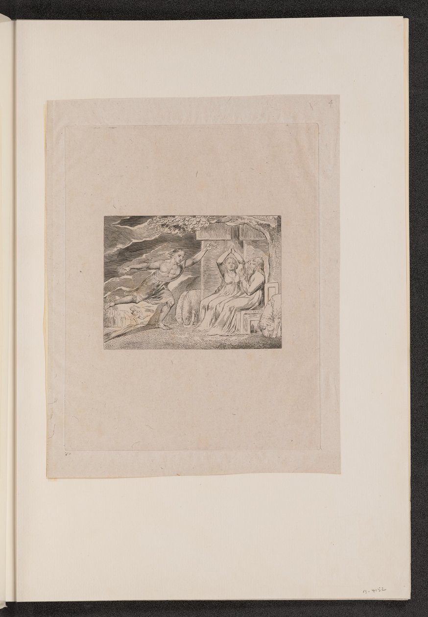 Os mensageiros falam de seus infortúnios a Jó, 1825. de William Blake