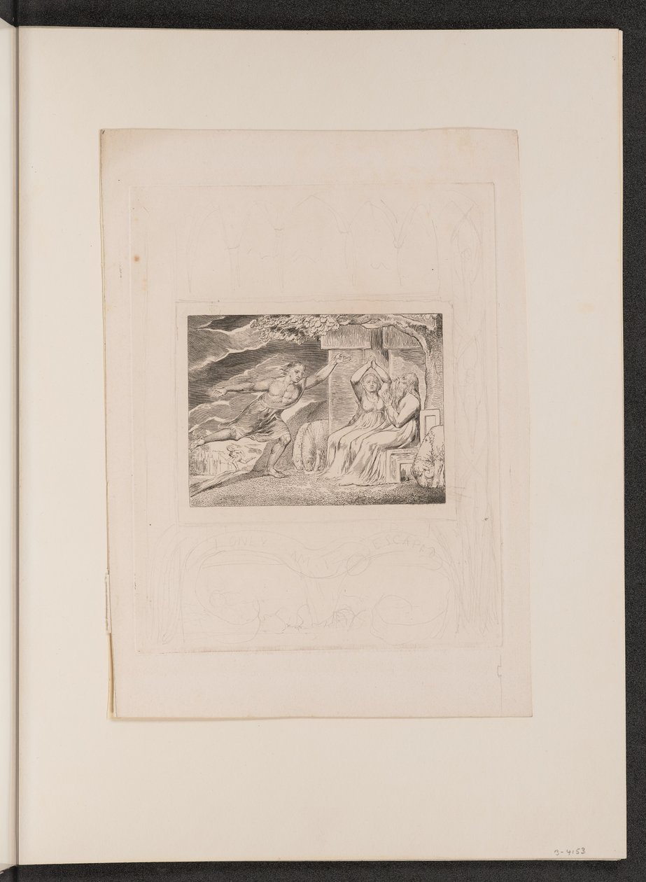 Os mensageiros falam de seus infortúnios a Jó, 1825. de William Blake