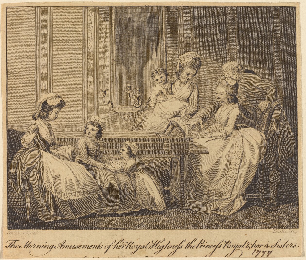 The Morning Amusements of Her Royal Highness, 1782. de William Blake