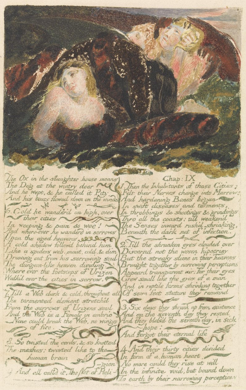 &39;O boi no matadouro geme ..&39;, placa 23 de &39;O primeiro livro de Urizen&39; de William Blake