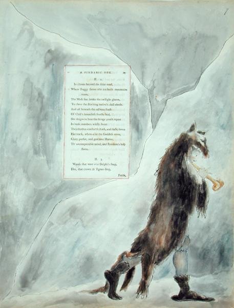 The Progress of Poesy, A Pindaric Ode, de &39;The Poems of Thomas Gray&39;, publicado em 1797-98 (aquarela e tinta preta sobre papel) de William Blake