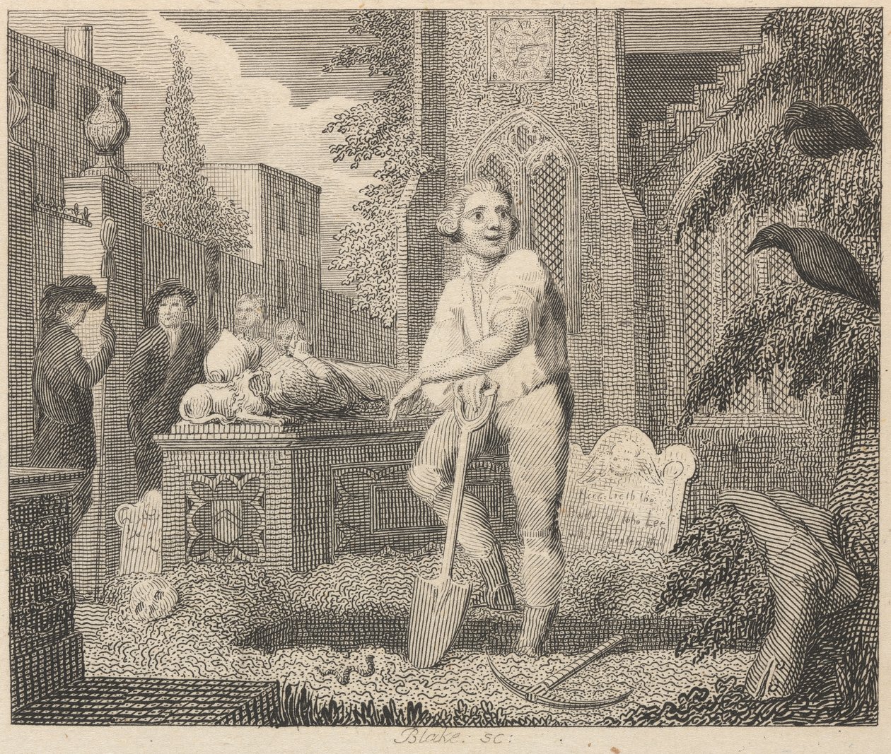 Os Corvos, o Sexton, e a Minhoca da Terra de William Blake