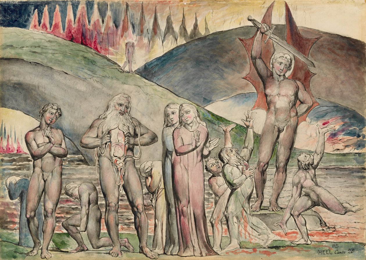 Os cismáticos e os semeadores de discórdia: Maomé de William Blake
