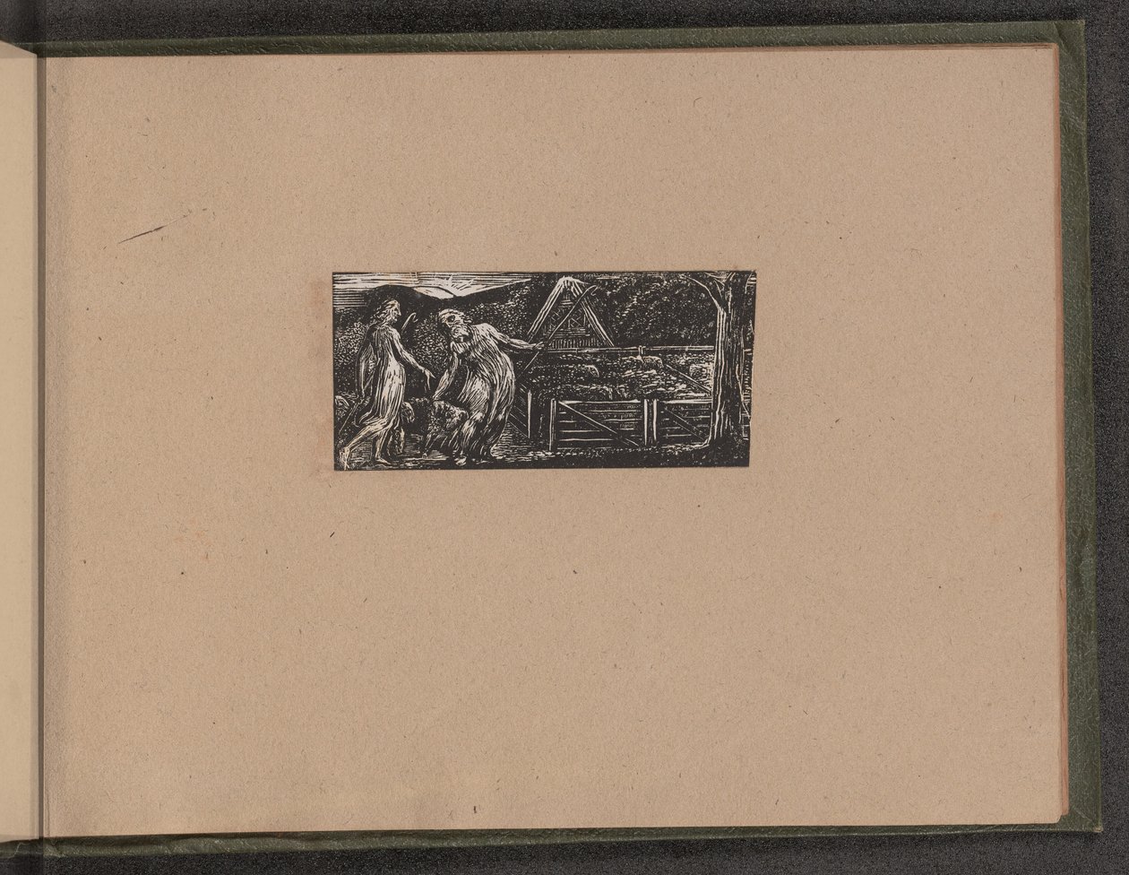 Thenot e Colinet lideram os seus rebanhos juntos, 1821. de William Blake
