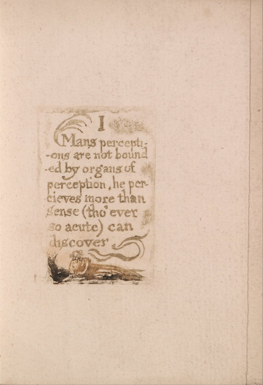 Não existe religião natural, ilustração 10, I As percepções do homem não são limitadas. . . . (Bentley b3) de William Blake
