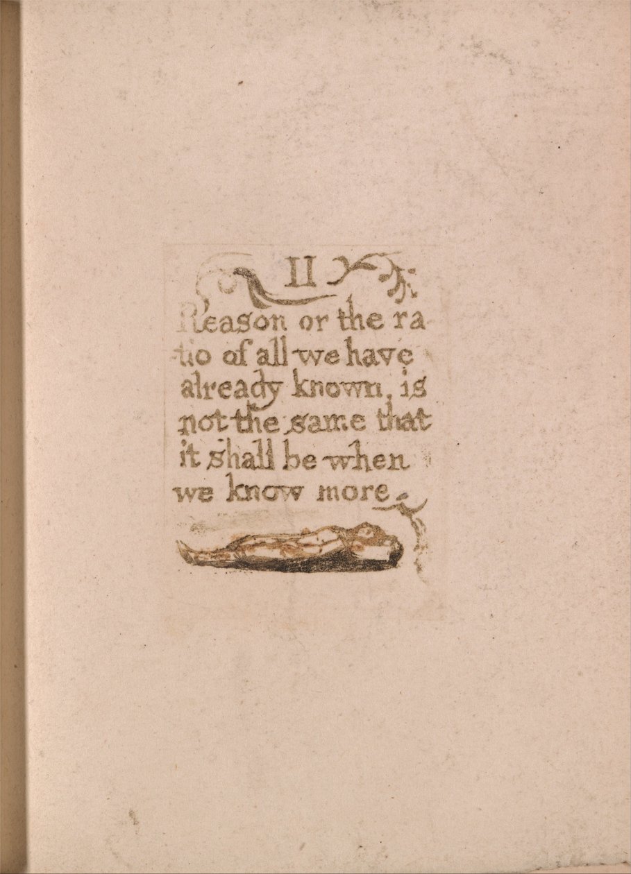 Não há religião natural, ilustração 11, razão II ou a razão. . . . (Bentley b4) de William Blake