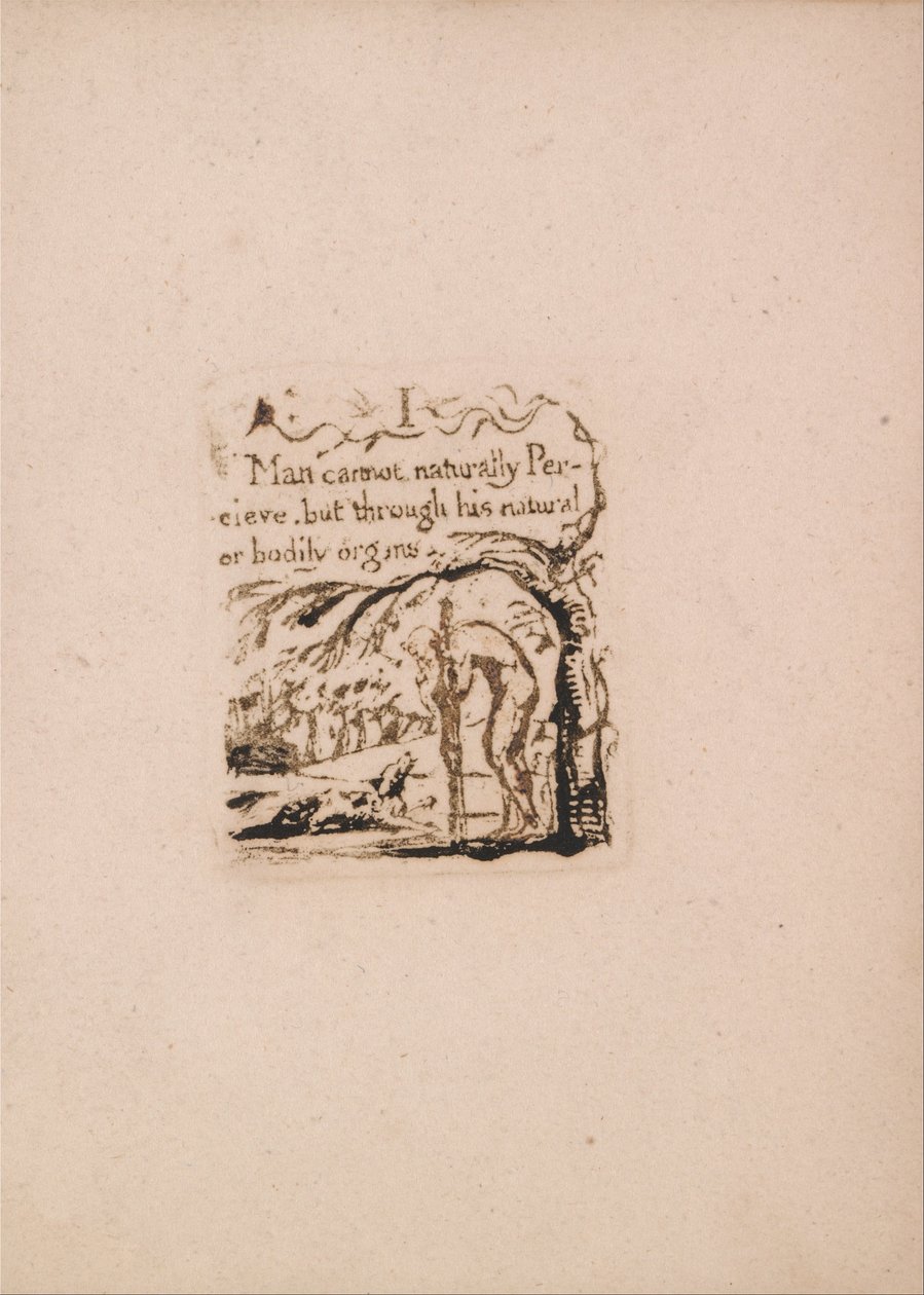 Não há religião natural, ilustração 3, O homem não pode naturalmente. . . . (Bentley a4) de William Blake