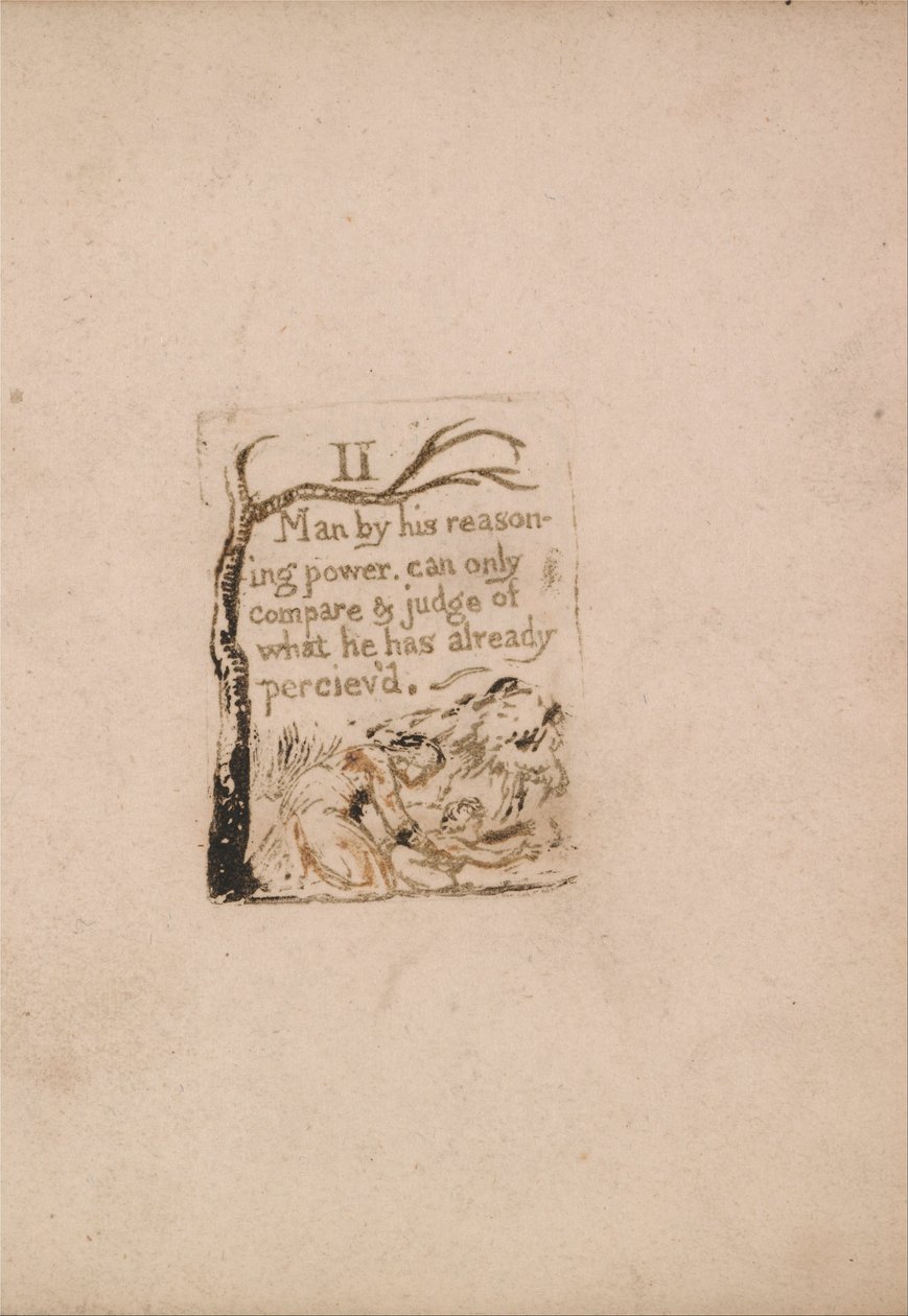 Não existe religião natural, ilustração 4, II O homem por seu poder de raciocínio. . . . (Bentley a5) de William Blake