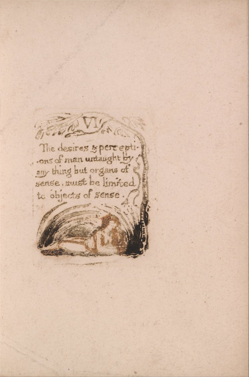 Não há religião natural, ilustração 8, VI Os desejos e percepções. . . . (Bentley a9) de William Blake