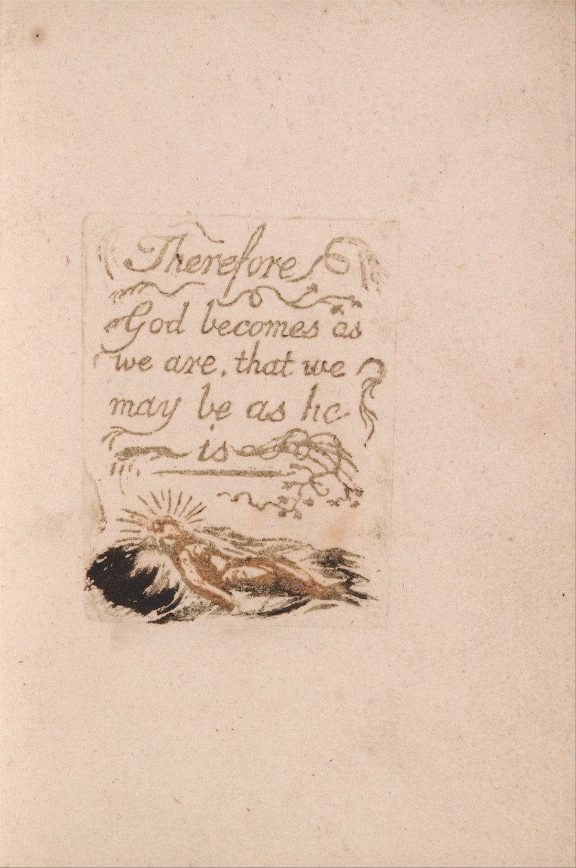 Não há religião natural, ilustração 9, portanto Deus se torna. . . . (Bentley b12) de William Blake
