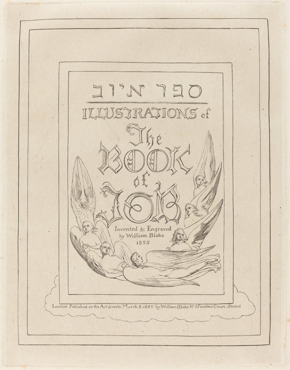 Título-Página das Ilustrações Gravadas do Livro de Job, 1825. de William Blake