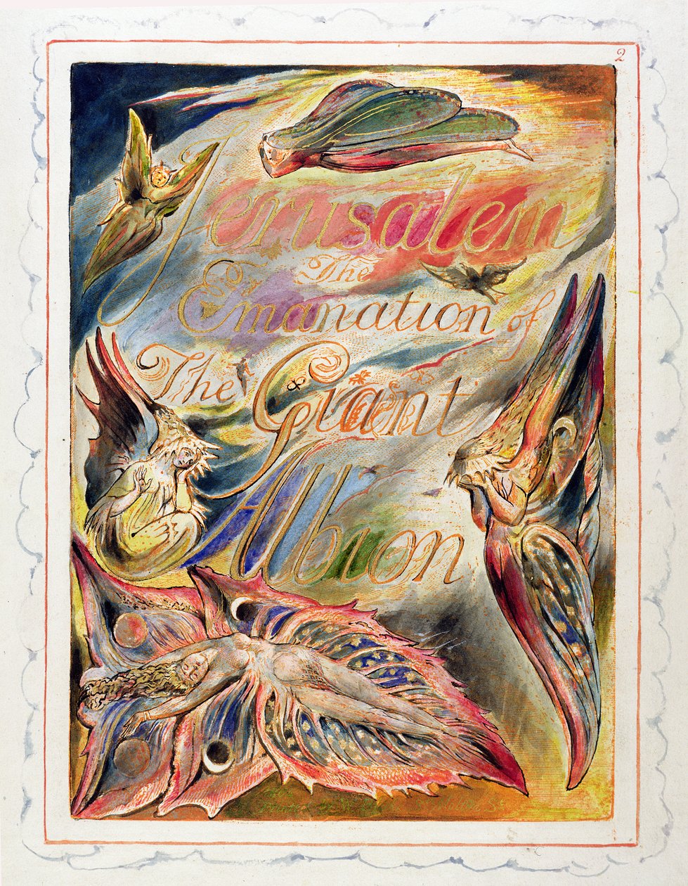 Página de título de &39;Jerusalém: A Emanação do Albion Gigante de William Blake