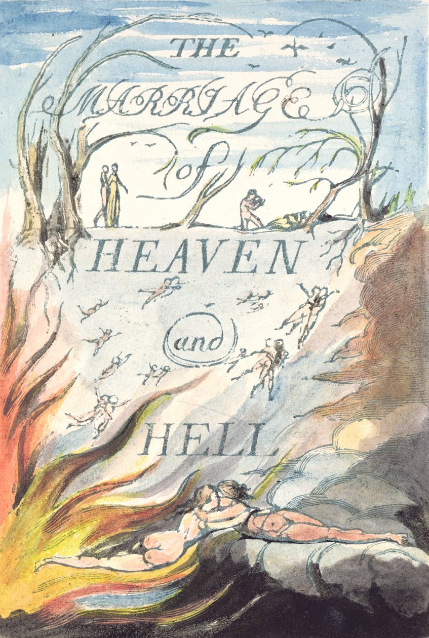 Página de rosto, do casamento do céu e do inferno de William Blake