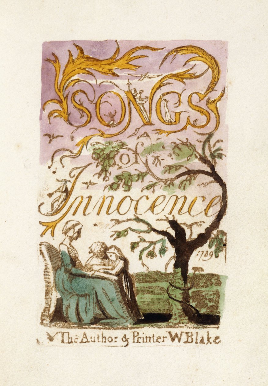 Página de rosto, de "Songs of Innocence", 1789 de William Blake