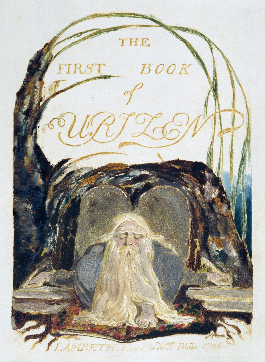 Página de título, ilustração 1 de &39;O primeiro livro de Urizen&39; de William Blake