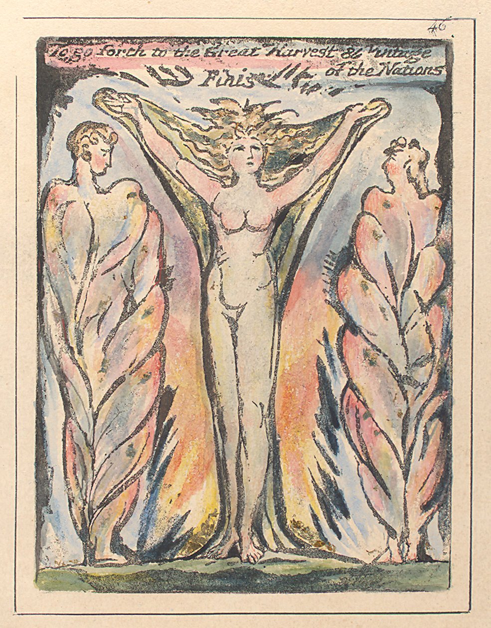 Avançar para a Grande Colheita e Safra das Nações, c.1811 de William Blake