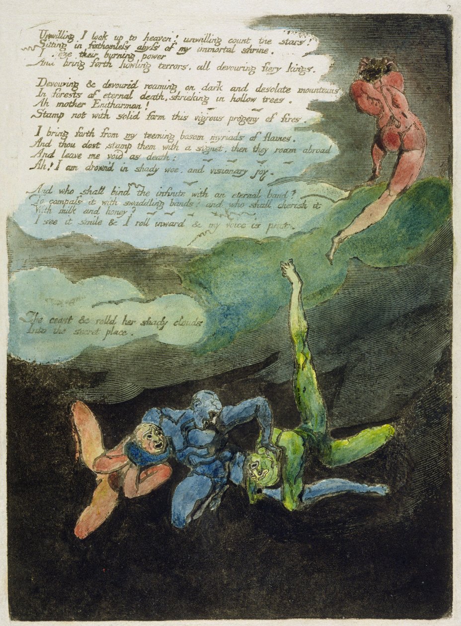 &39;Relutante, eu olho para cima ...&39;, placa 4 de &39;Europa. Uma profecia&39; de William Blake