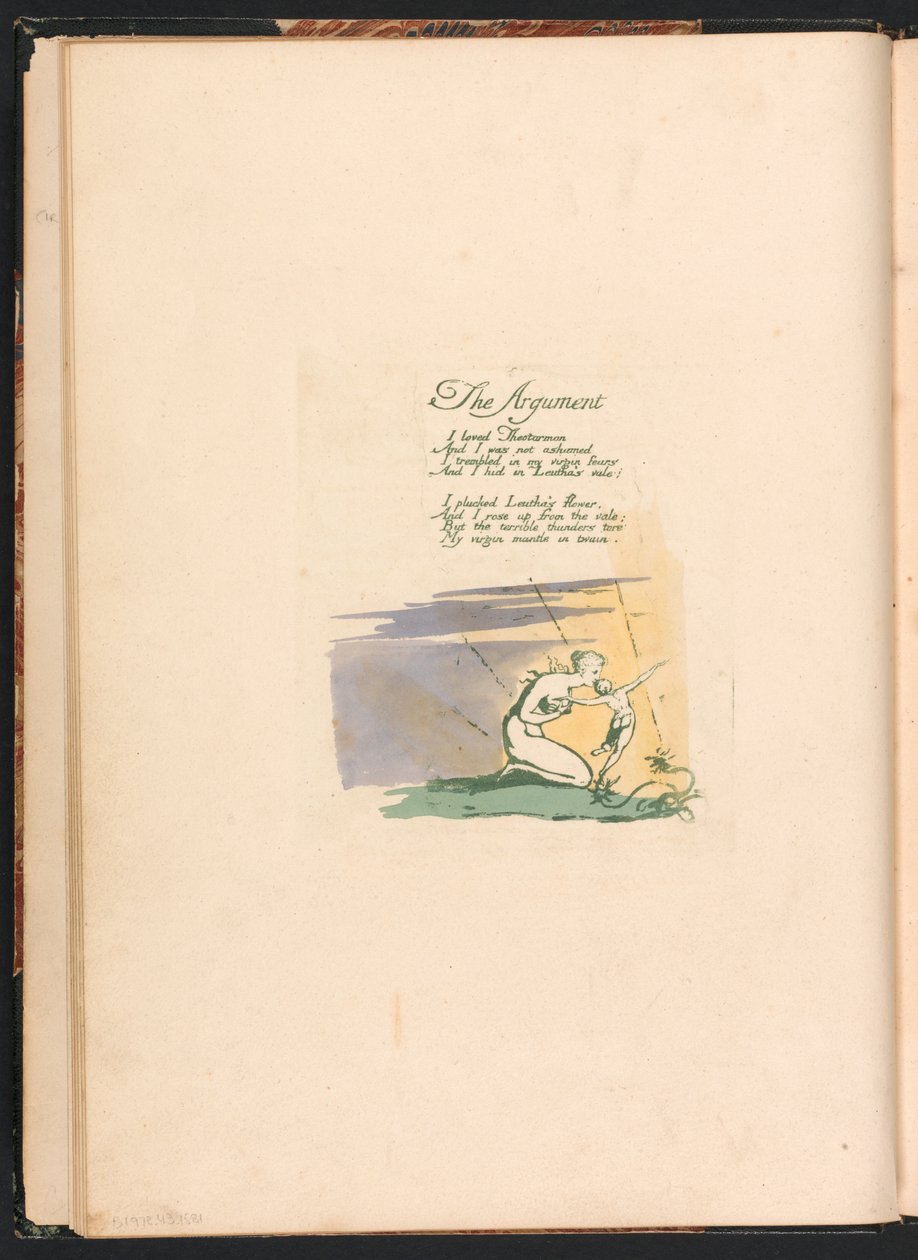 Visões das Filhas de Albion, Placa 2, Página de Título de William Blake