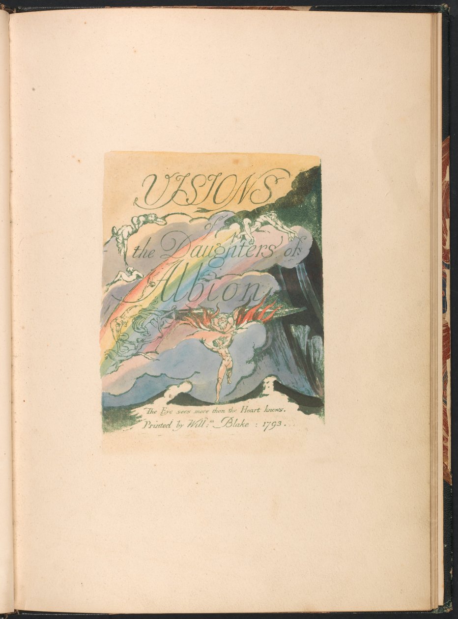 Visões das Filhas de Albion, Placa 2, Página de Título de William Blake