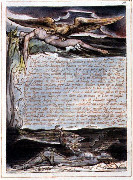 "What Time the Thirteen Governors", placa 13 de "America, a Prophecy". de William Blake