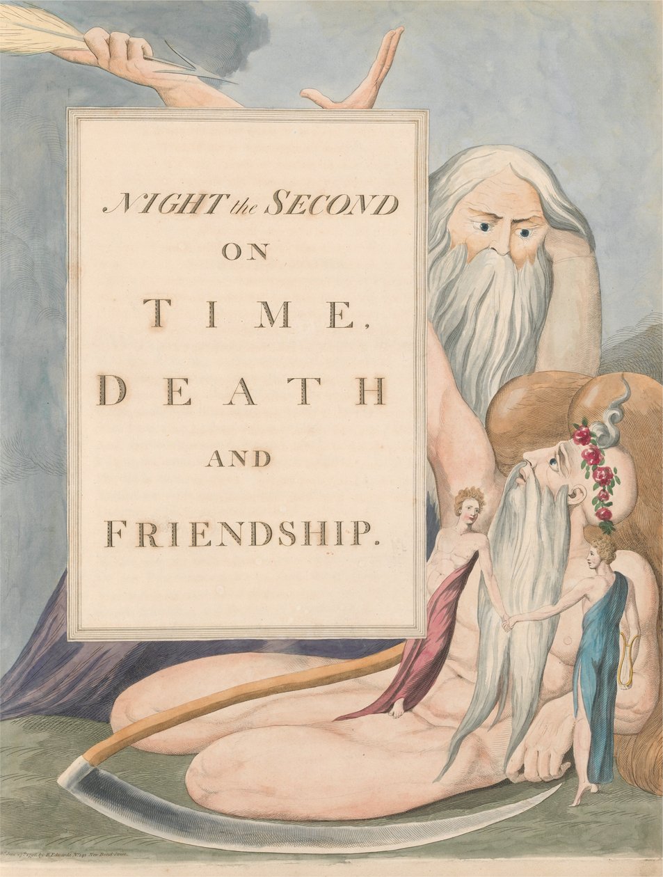 Young&39;s Night Thoughts, Página 17, Night the Second, on Time, Death and Friendship de William Blake