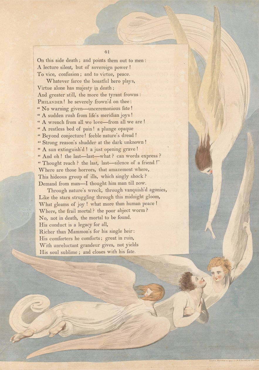 Young&39;s Night Thoughts, página 41, One Radiant Mark; o leito de morte do justo de William Blake
