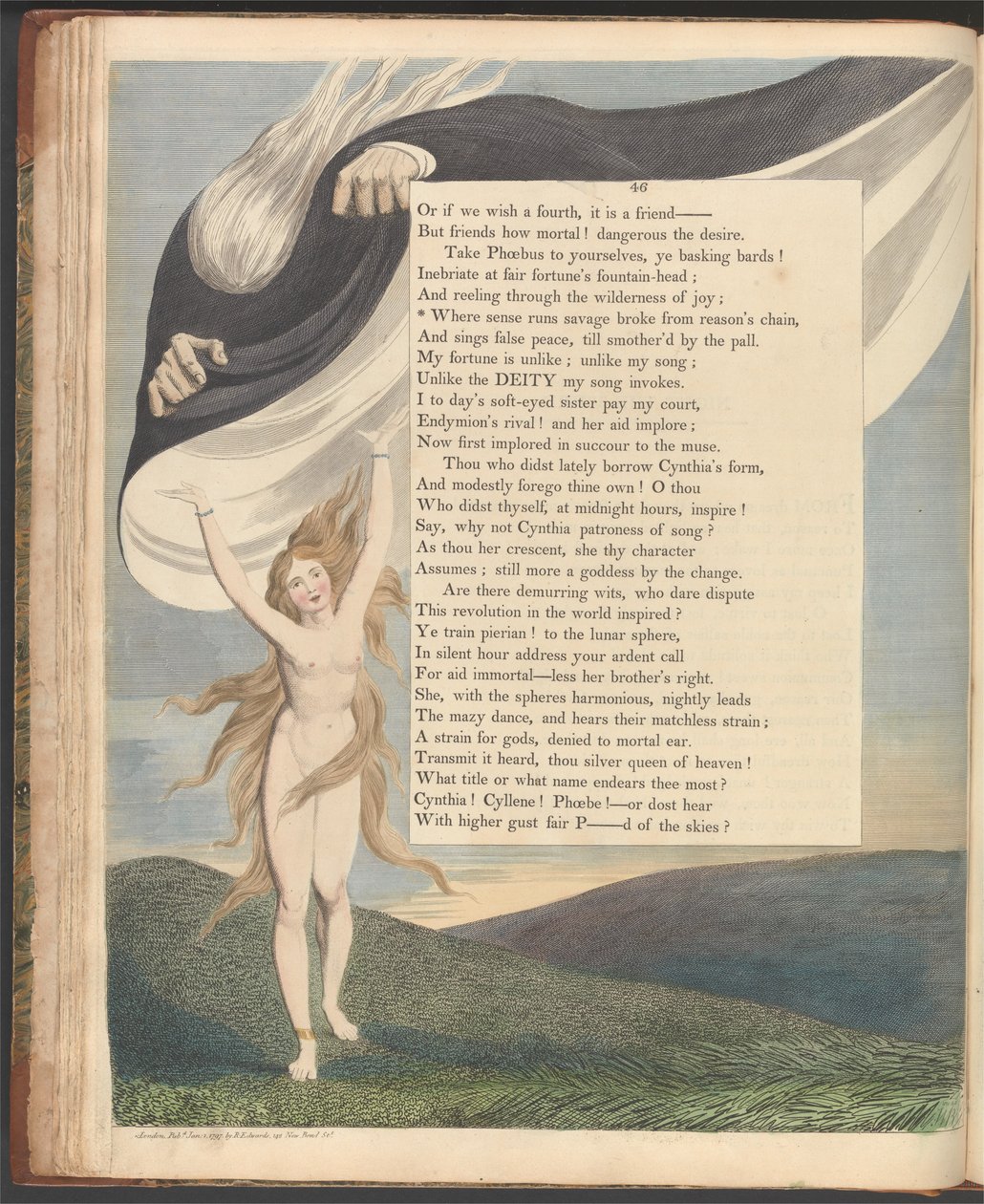Young&39;s Night Thoughts, Página 46, Onde o sentido corre selvagemente quebrou a corrente da razão de William Blake
