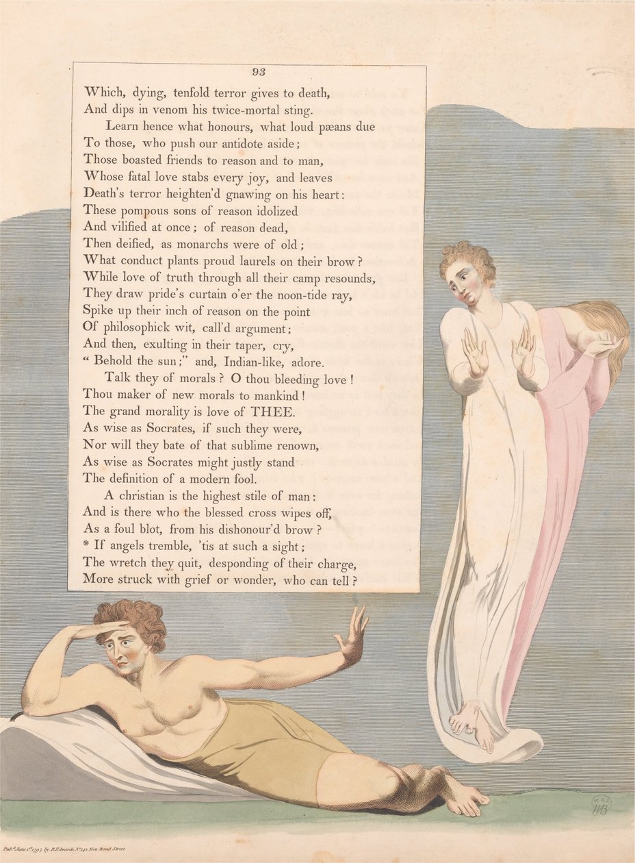 Pensamentos noturnos de Young, página 93, If Angels Treme, &39;Tis à vista de William Blake