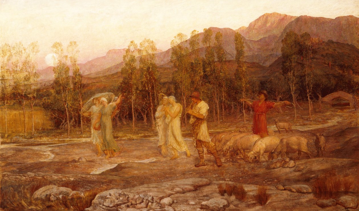 Uma Pastoral, Uma Memória do Vale de Esparta (óleo sobre tela) de William Blake Richmond