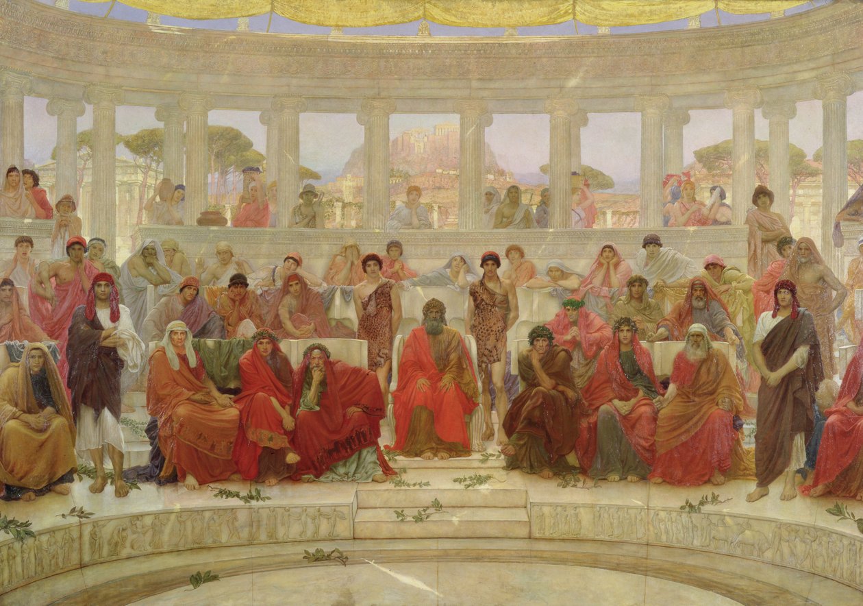 Audiência em Atenas durante Agamenon por Ésquilo, 1884 de William Blake Richmond