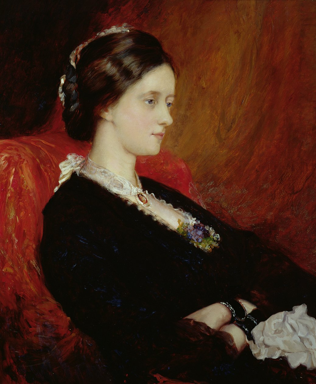Retrato do Exmo. Sra. Emily Meynell-Ingram (1840-1904) 1884 (óleo sobre tela) de William Blake Richmond