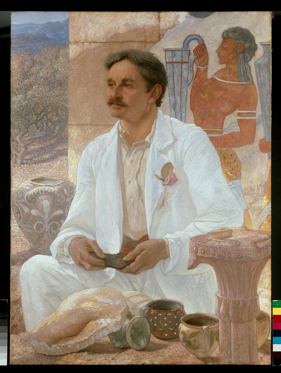 Sir Arthur Evans entre as Ruínas do Palácio de Knossos de William Blake Richmond