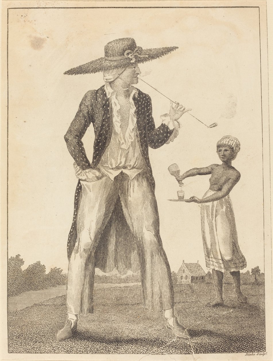 Um plantador do Suriname em seu vestido matinal de William Blake after John Gabriel Stedman