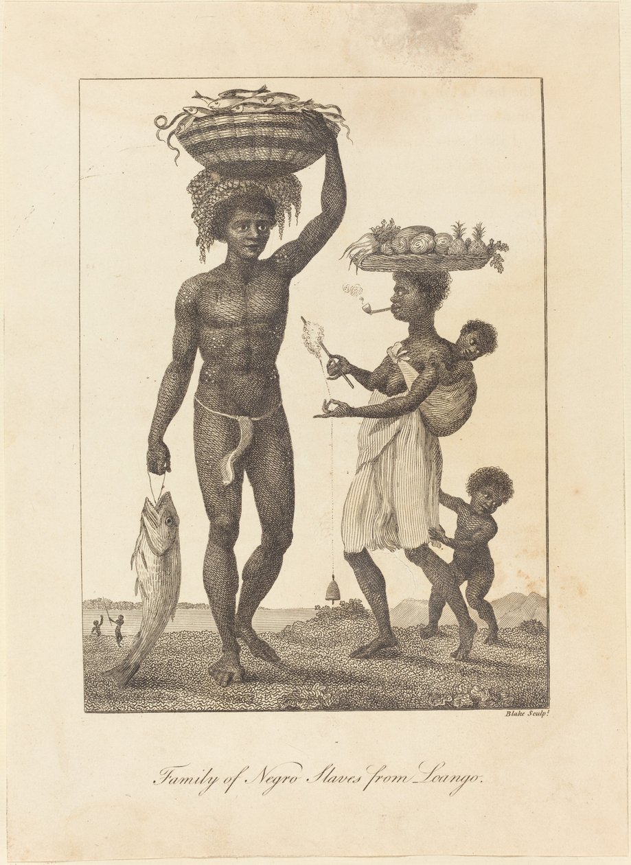 Família de escravos negros de Loango de William Blake after John Gabriel Stedman