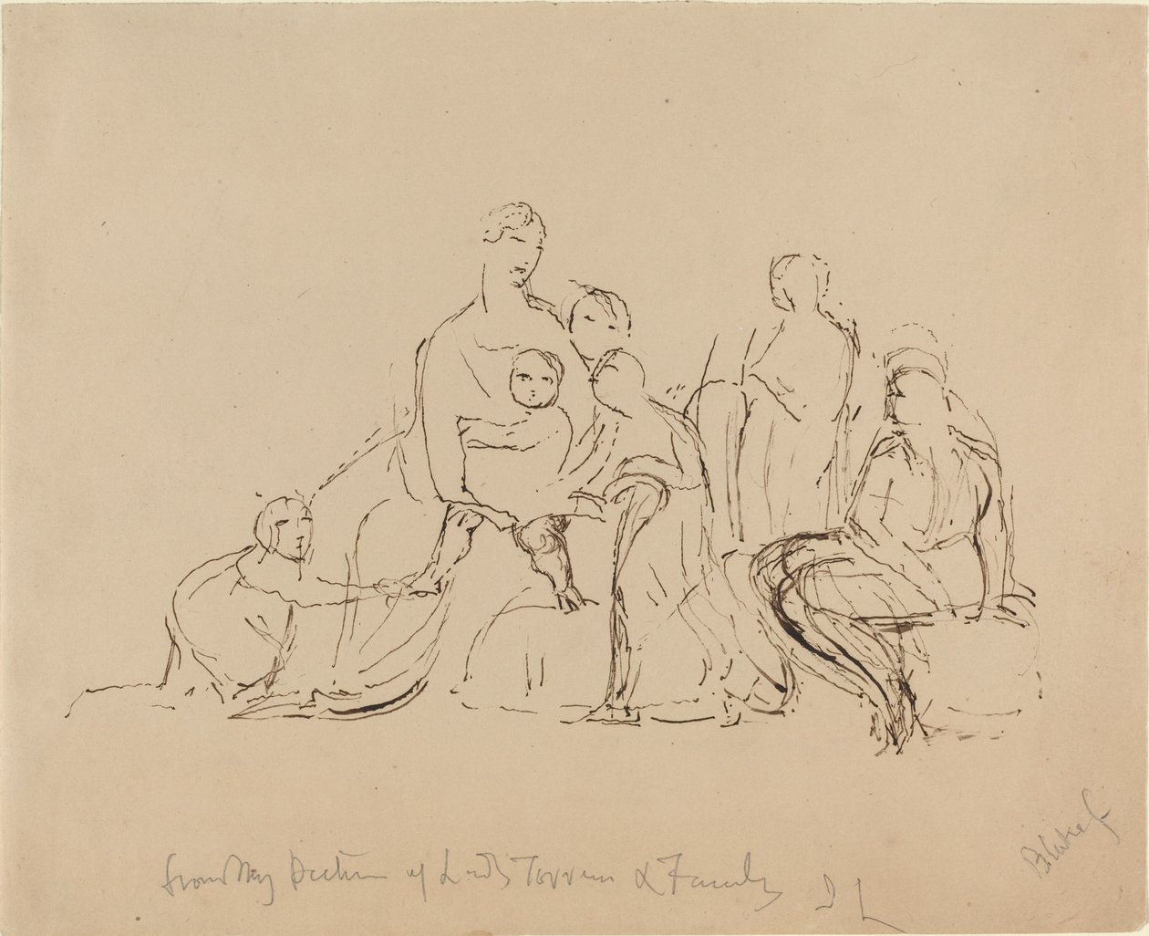 Lady Torrens e família de William Blake after John Linnell