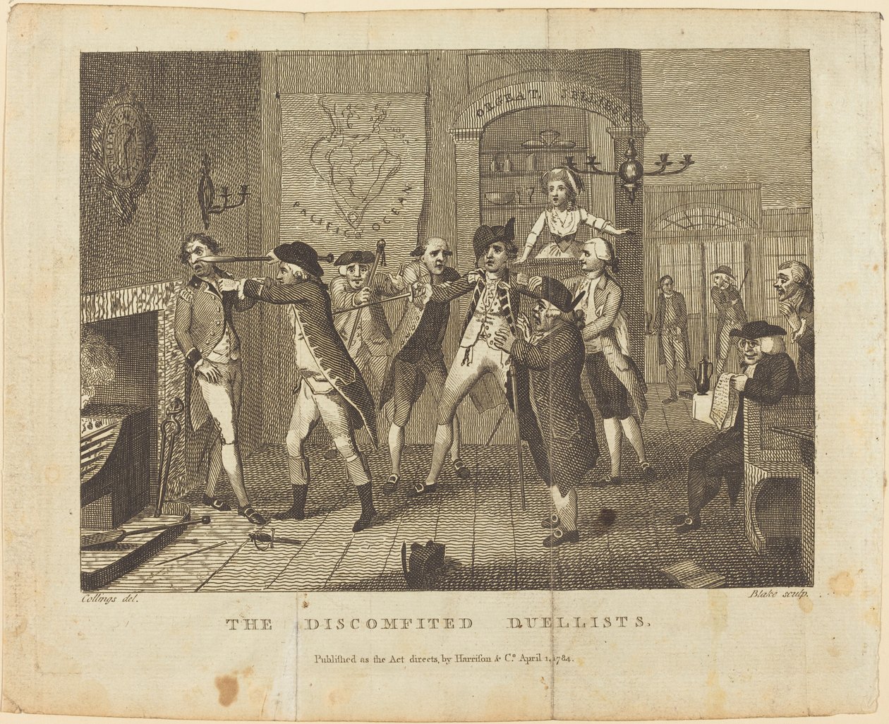 Os Duelistas Desconfortados de William Blake after Samuel Collings