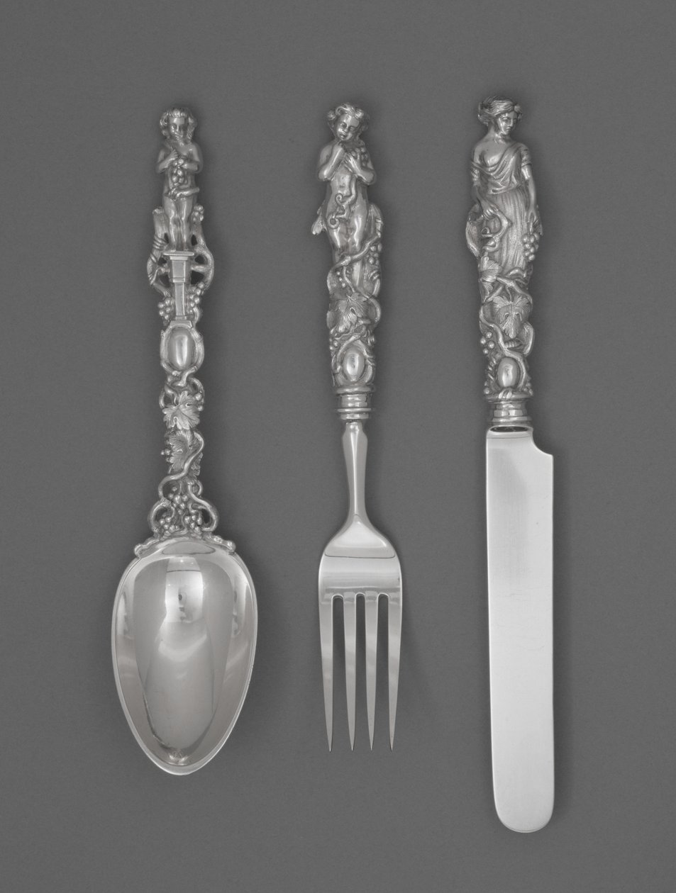 Conjunto de Facas, Garfos e Colheres, c. 1865-1874 (prata) de William Bogert