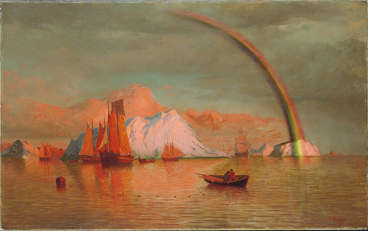 Pôr do sol ártico com arco-íris, 1877 de William Bradford