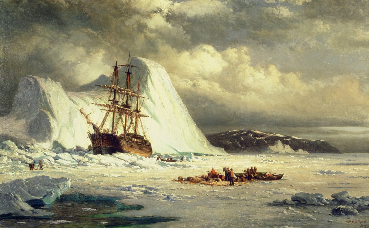 Navio no gelo, c.1880 (óleo sobre tela) de William Bradford