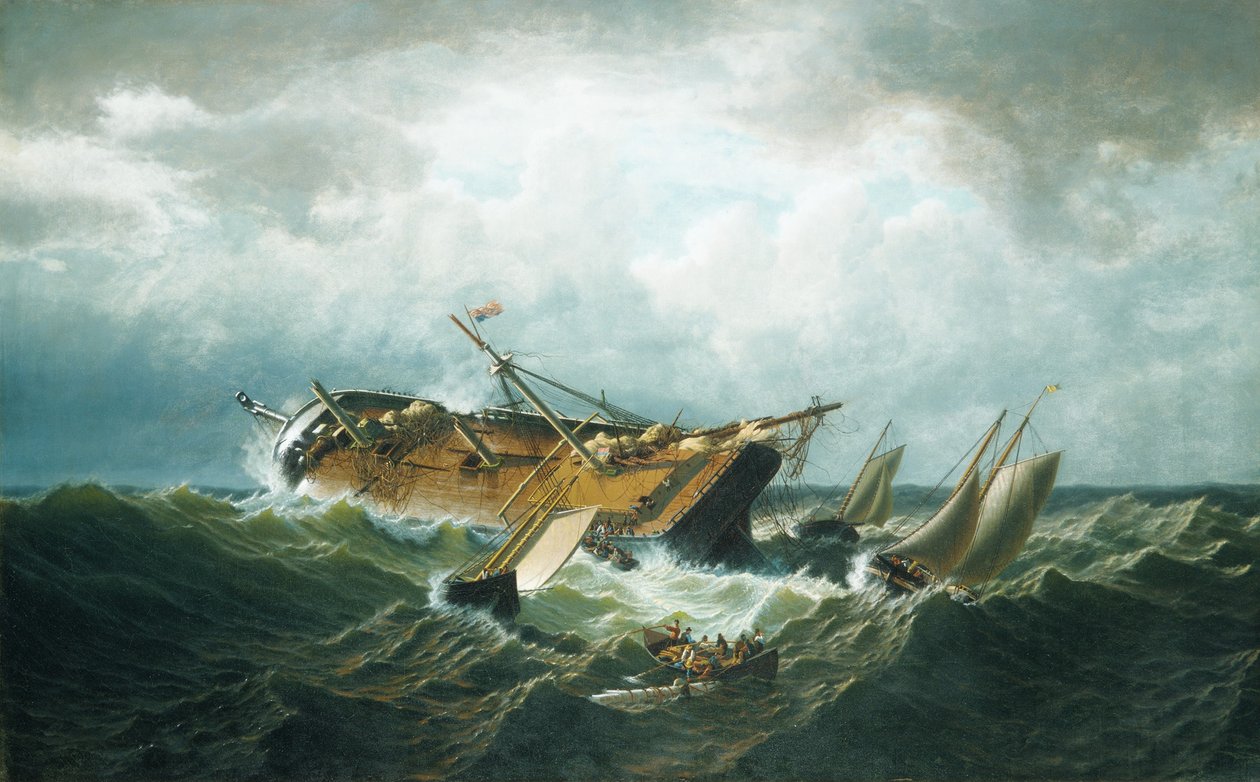Naufrágio ao largo de Nantucket (Destroços ao largo de Nantucket após uma tempestade) de William Bradford