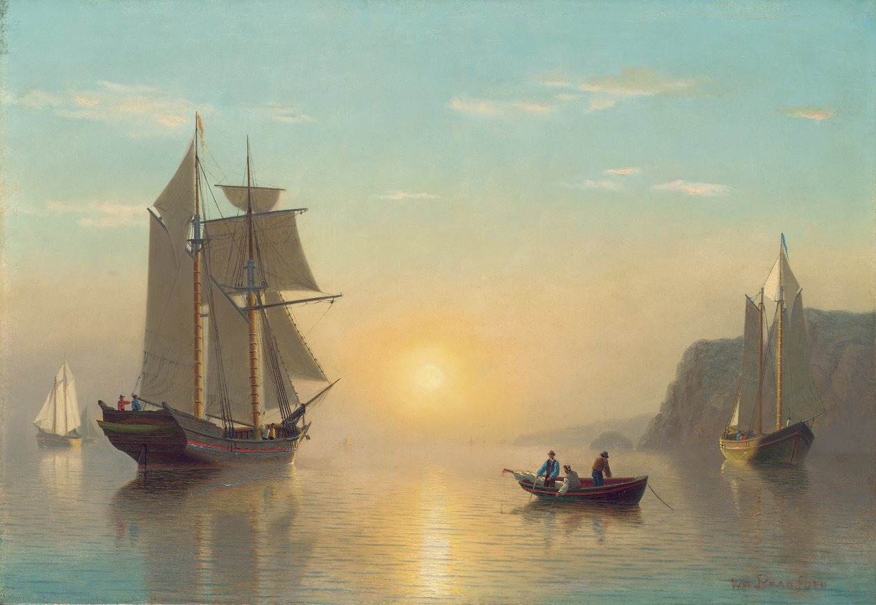 Calma do por do sol na Baía de Fundy, c.1860 de William Bradford