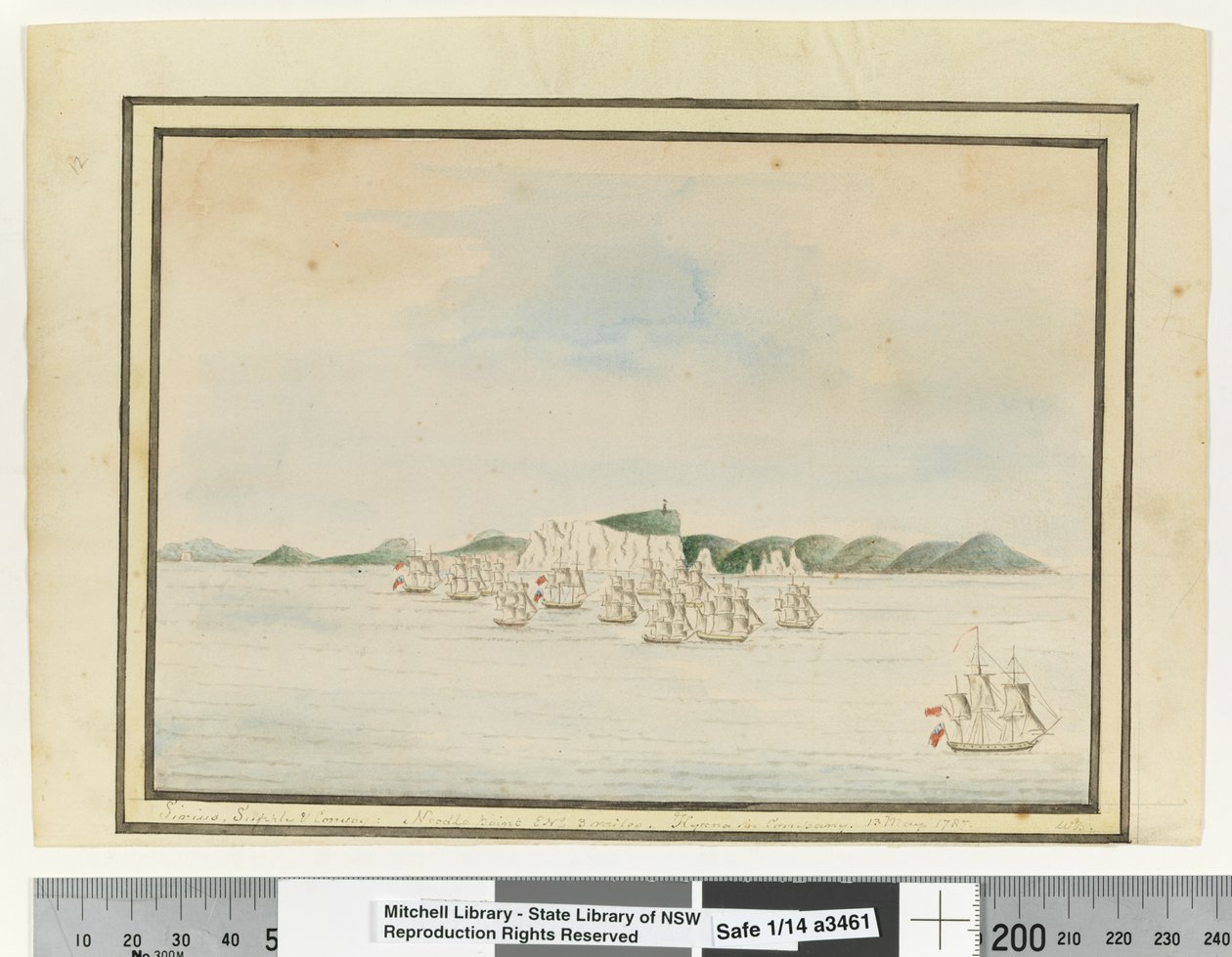 Em frente, p. 13. Sírius, Supply & Convoy: Needle Point ENE 3 milhas. Hyaena in Companny. 13 de Maio de 1787