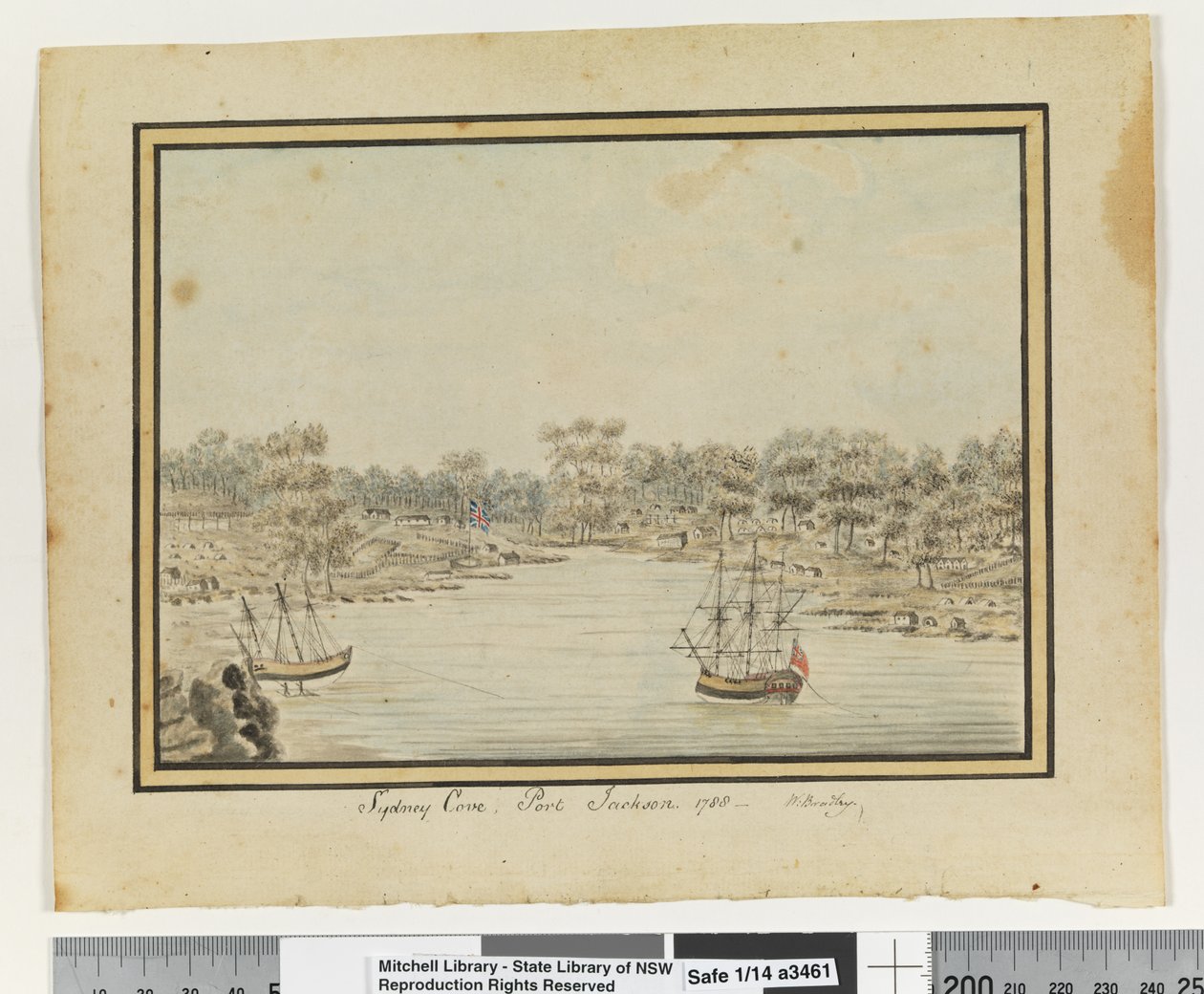 Em frente, p. 84. "Enseada de Sydney, Port Jackson. 1788