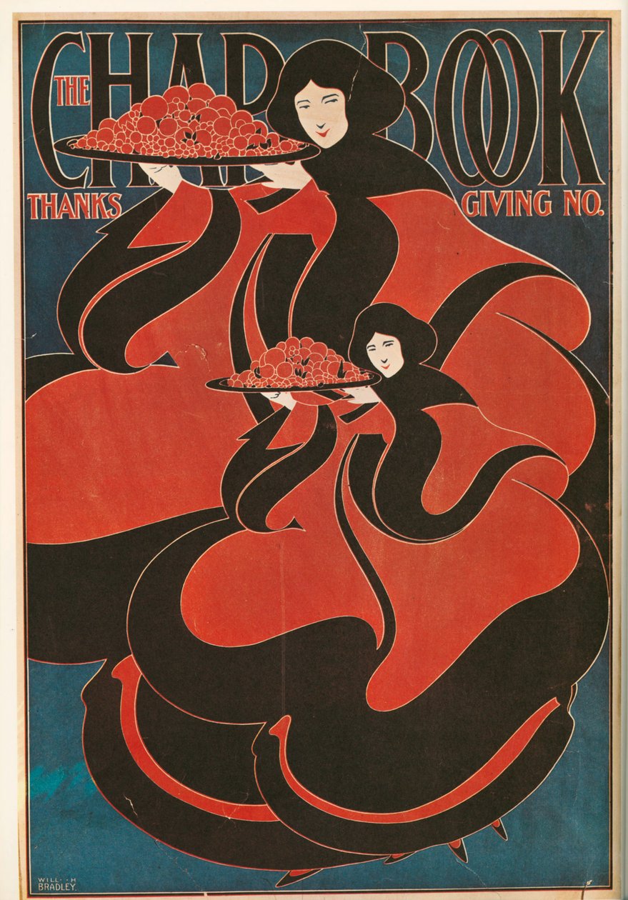 Will H. Bradley: The Chap Book, Número de Ação de Graças, EUA (litografia a cores) de William Bradley