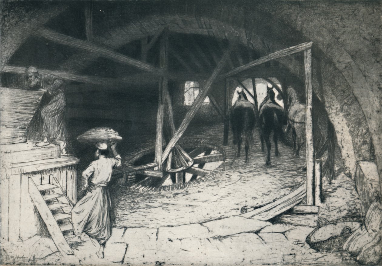 Um moinho de farinha da Galiléia, final do século XIX e início do século XX, 1922. de William Brassey Hole