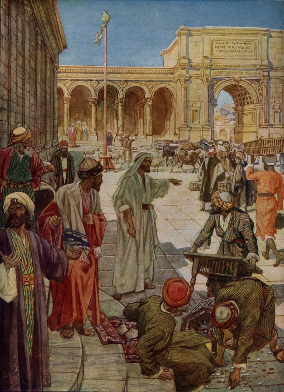 Jesus purifica o templo - Bíblia de William Brassey Hole
