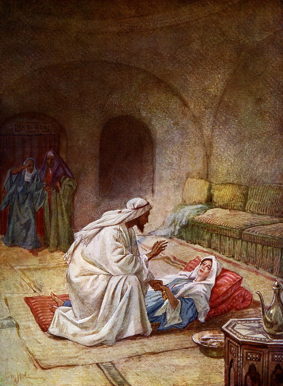 Jesus cura uma menina doente - Bible de William Brassey Hole