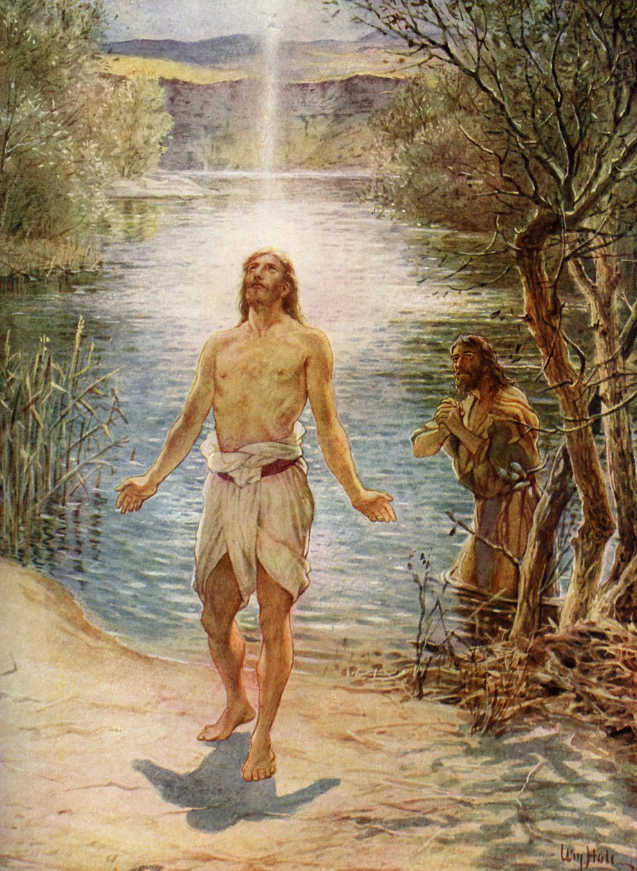 Jesus é batizado por São João - Bíblia de William Brassey Hole