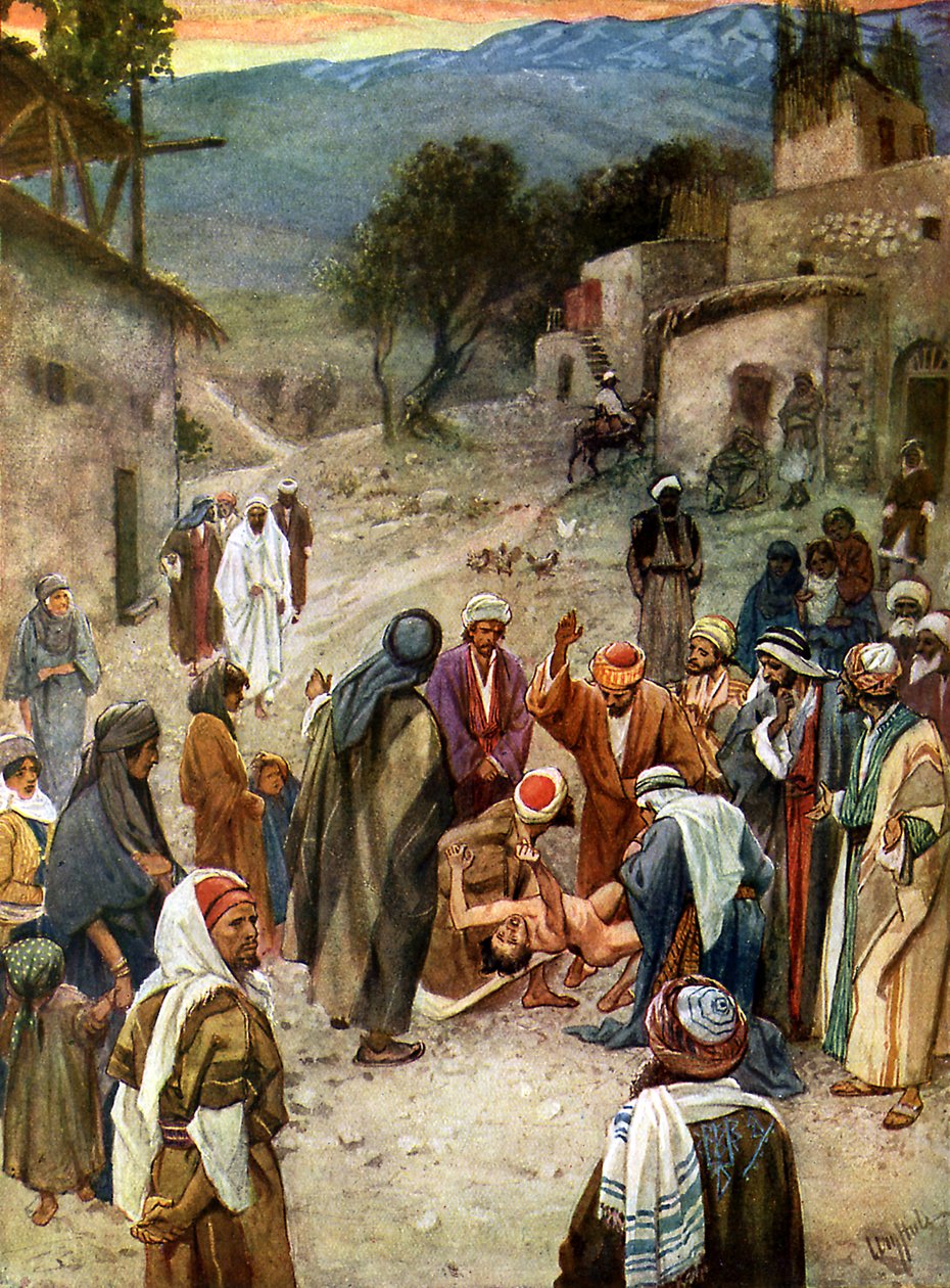 Jesus remove um espírito maligno - Bíblia de William Brassey Hole